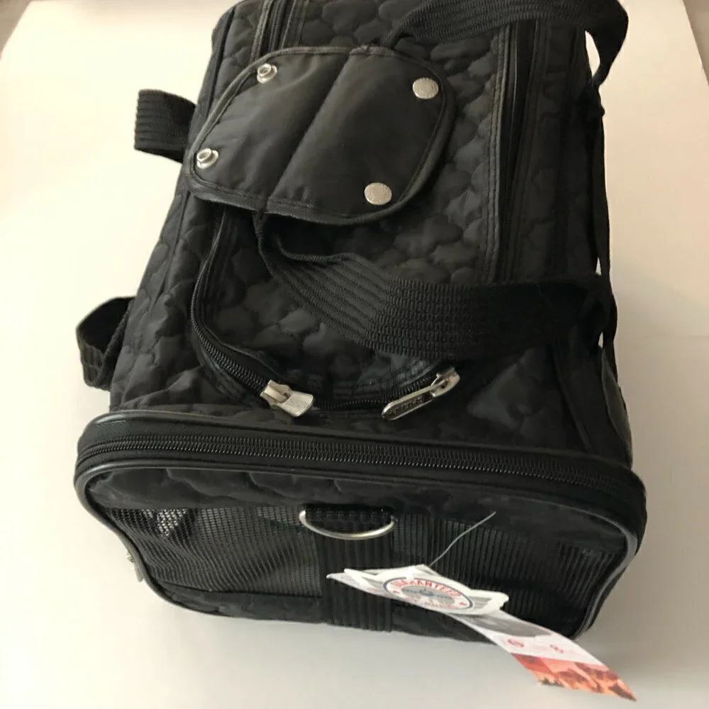 Pet Carrier, Black Lattice Stitching, Small